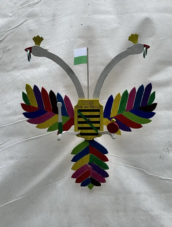 Der farbig gestaltete Schützenvogel 2026